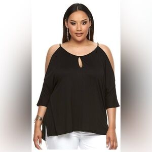 JLO Cold Shoulder Top Size M